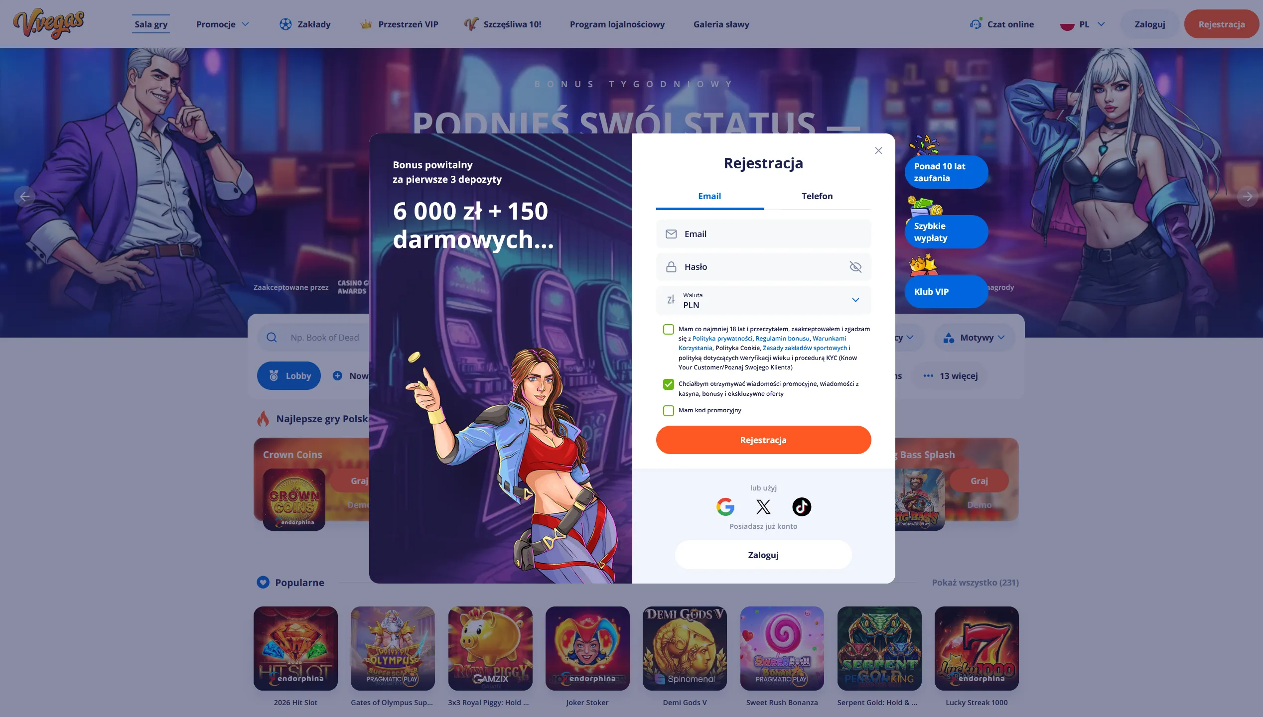 Vulkan Vegas casino login: szybka rejestracja dla nowych graczy